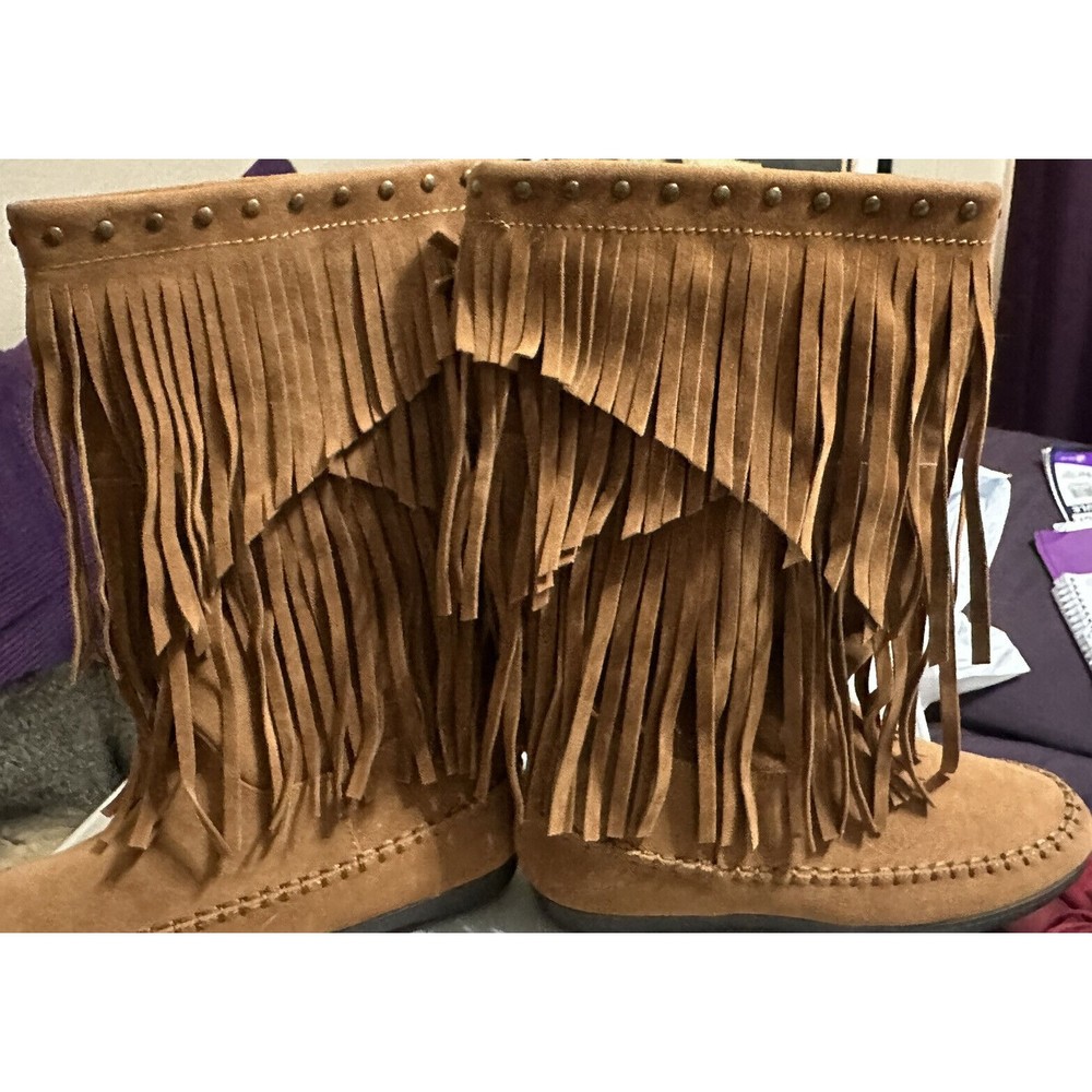 Rampage Fringe Boots Size 8 New Without Box